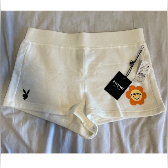 PLAYBOY BY PACSUN SIZE M WHITE SHORTS - Picture 2 of 3